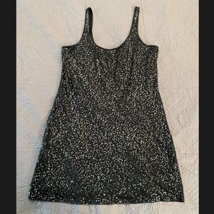 Express Grey Sequin Tank Dress